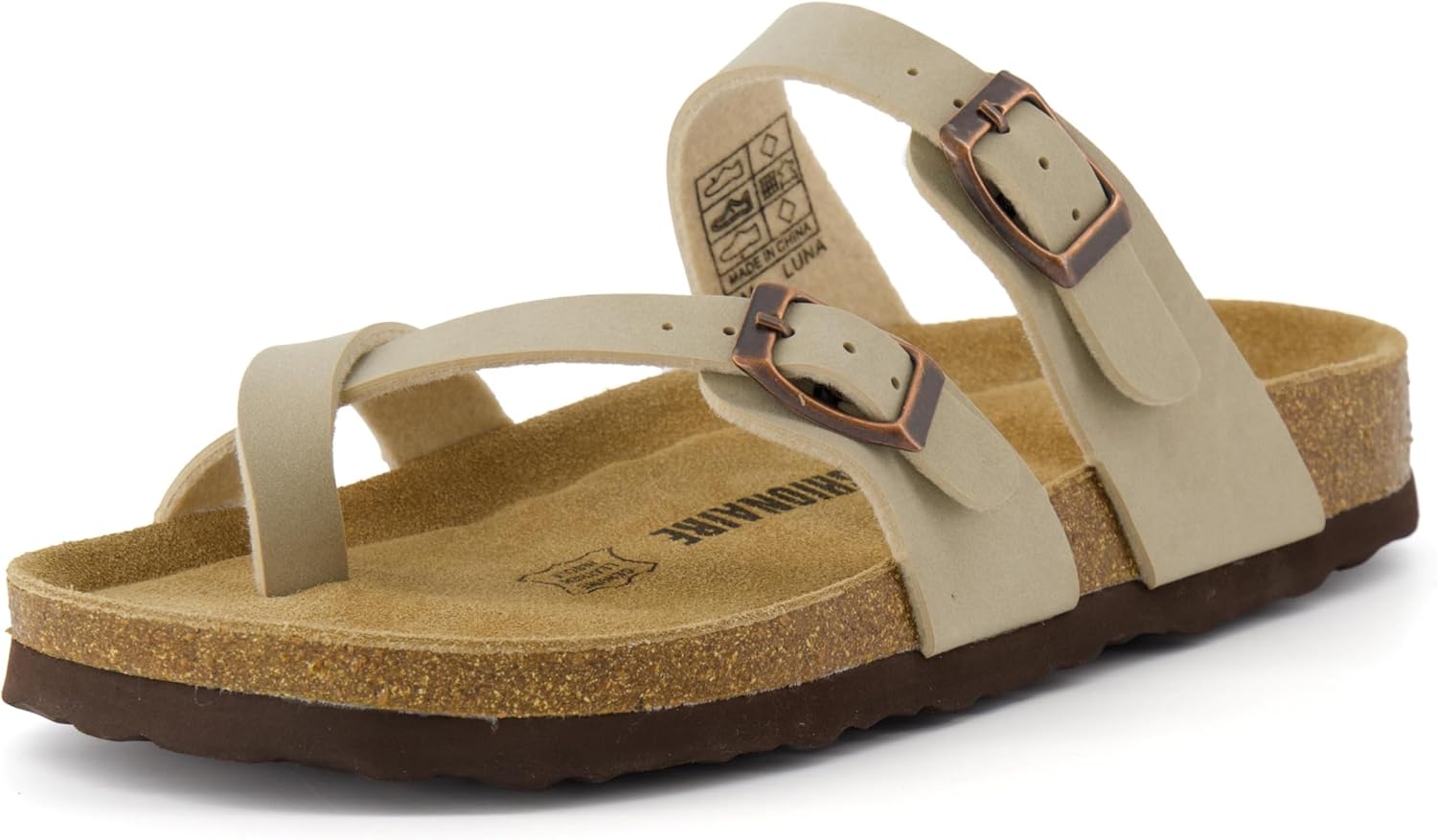 CUSHIONAIRE Women's Luna Cork Footbed Sandal With +Comfort